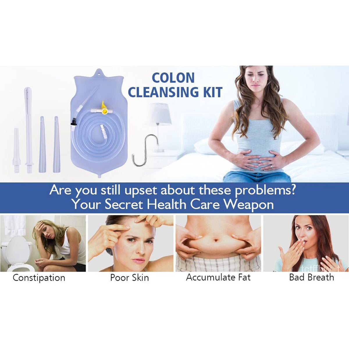 Home Colon Cleansing Enema Bag 2L Colonic Irrigation Coffee Douche Kit