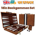 18inch Backgammon Set Travel Board Games Premium Leather Case for Adults Kids UK