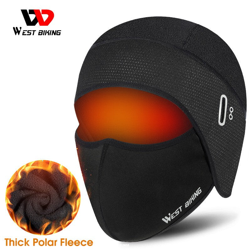 WEST BIKING Winter Balaclava Warm Fleece Mask Skull Cap Helmet Liner Cycling Hat