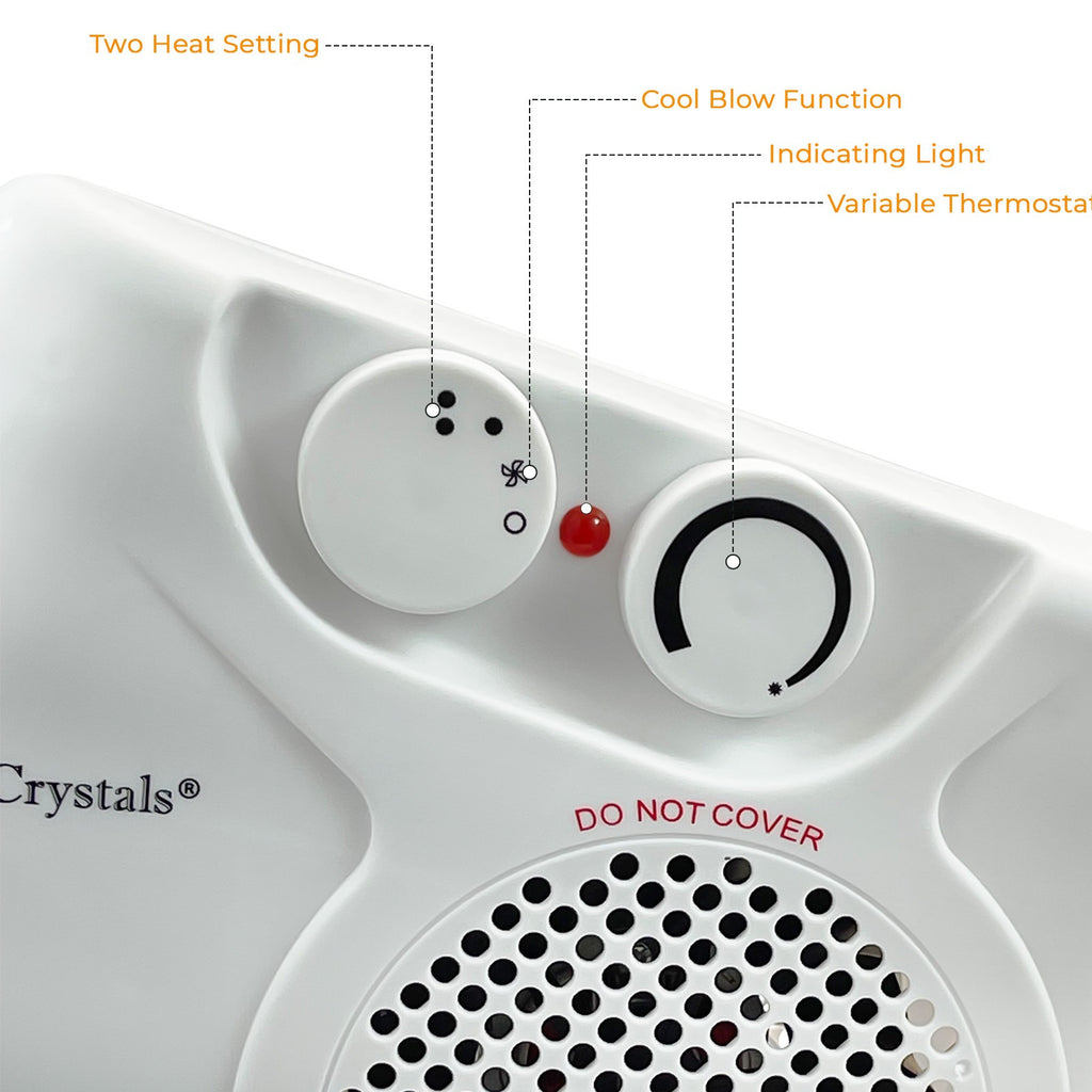 2 in 1 Fan Heater 2KW 2000W Small Portable Electric Hot Warm Air Upright Flatbed