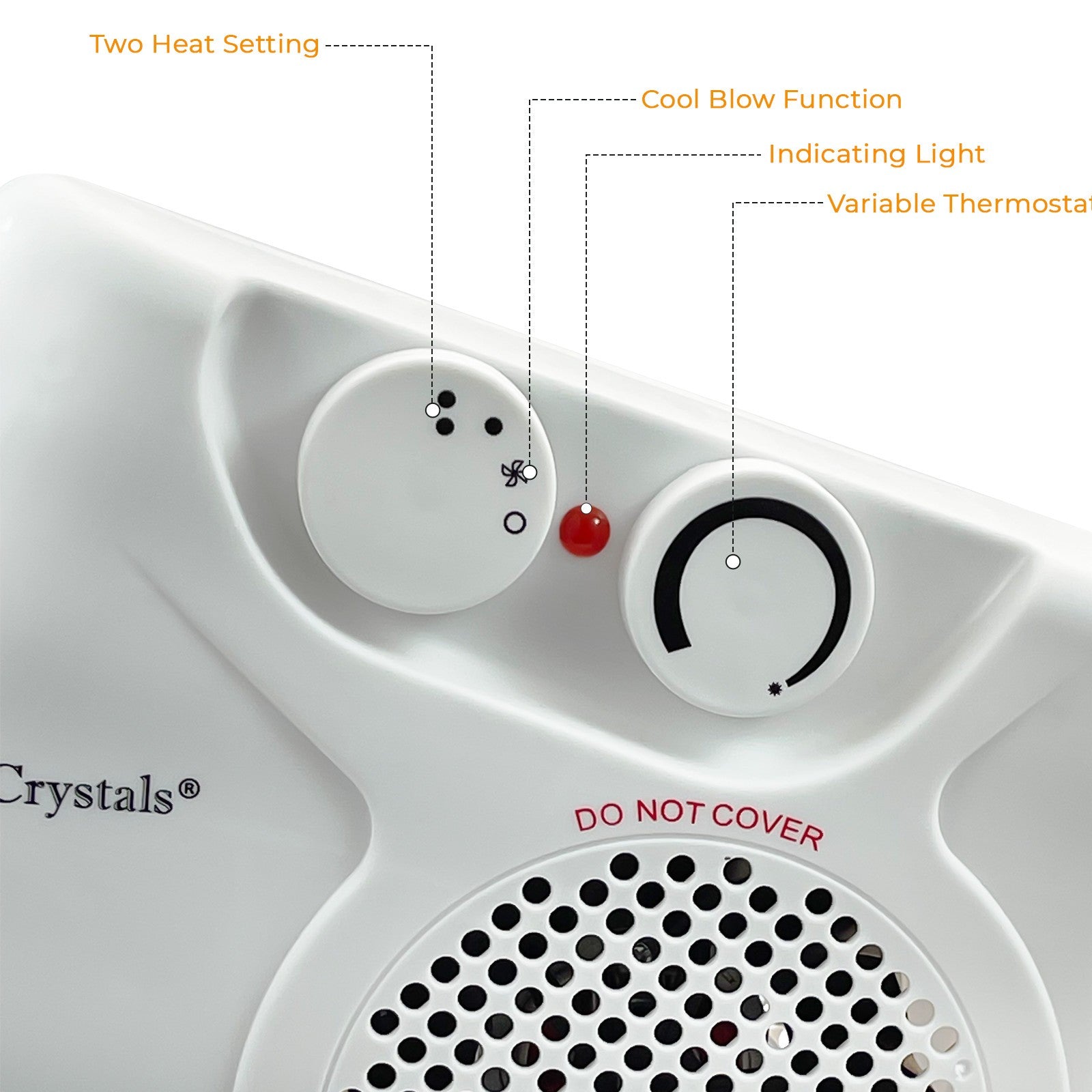 2 in 1 Fan Heater 2KW 2000W Small Portable Electric Hot Warm Air Upright Flatbed