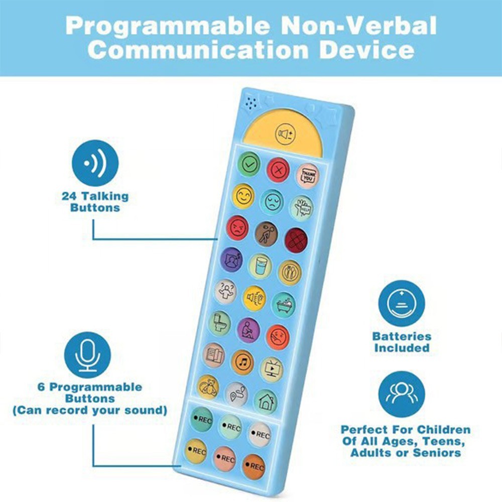 Lightweight AAC Communication Aid: 24 Buttons for Effective Speech Therapy