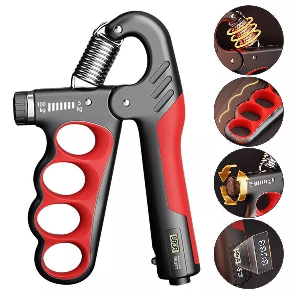 5-100KG Adjustable Grip Strengthener Hand and Forearm Trainer with Counter