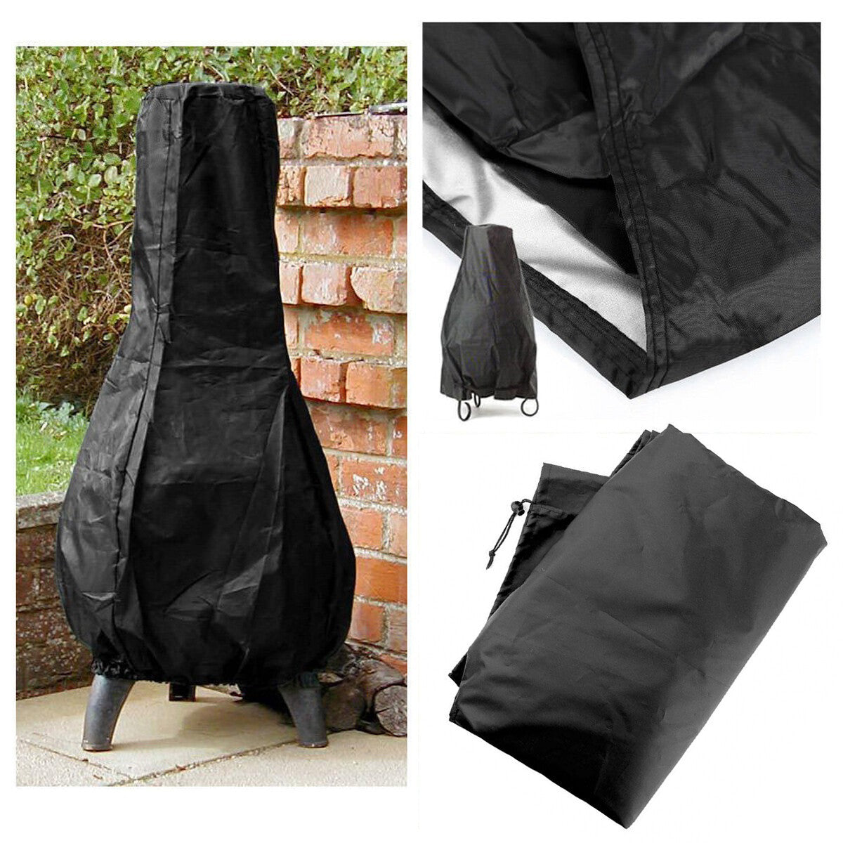 1.2M Heavy Duty BBQ Chimnea Cover Outdoor Waterproof Sun Dust Rain Protector