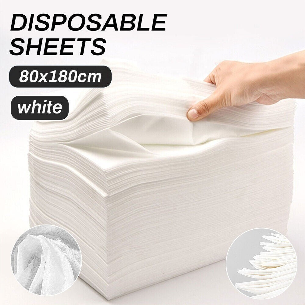 100Pcs Non-woven White Disposable Spa Massage Table Sheet Salon Beauty Bed Cover