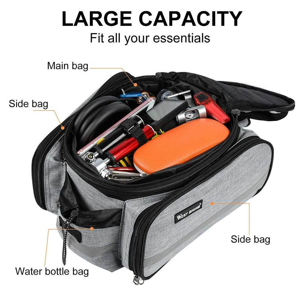 Waterproof Cycling Bicycle Touring Trunk Bag Bike Pannier Bag Rear Rack Bag