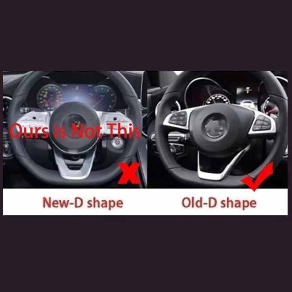 Mercedes AMG Logo Steering Wheel D Shape Interior Mark Badge Emblem 2015 - 2018
