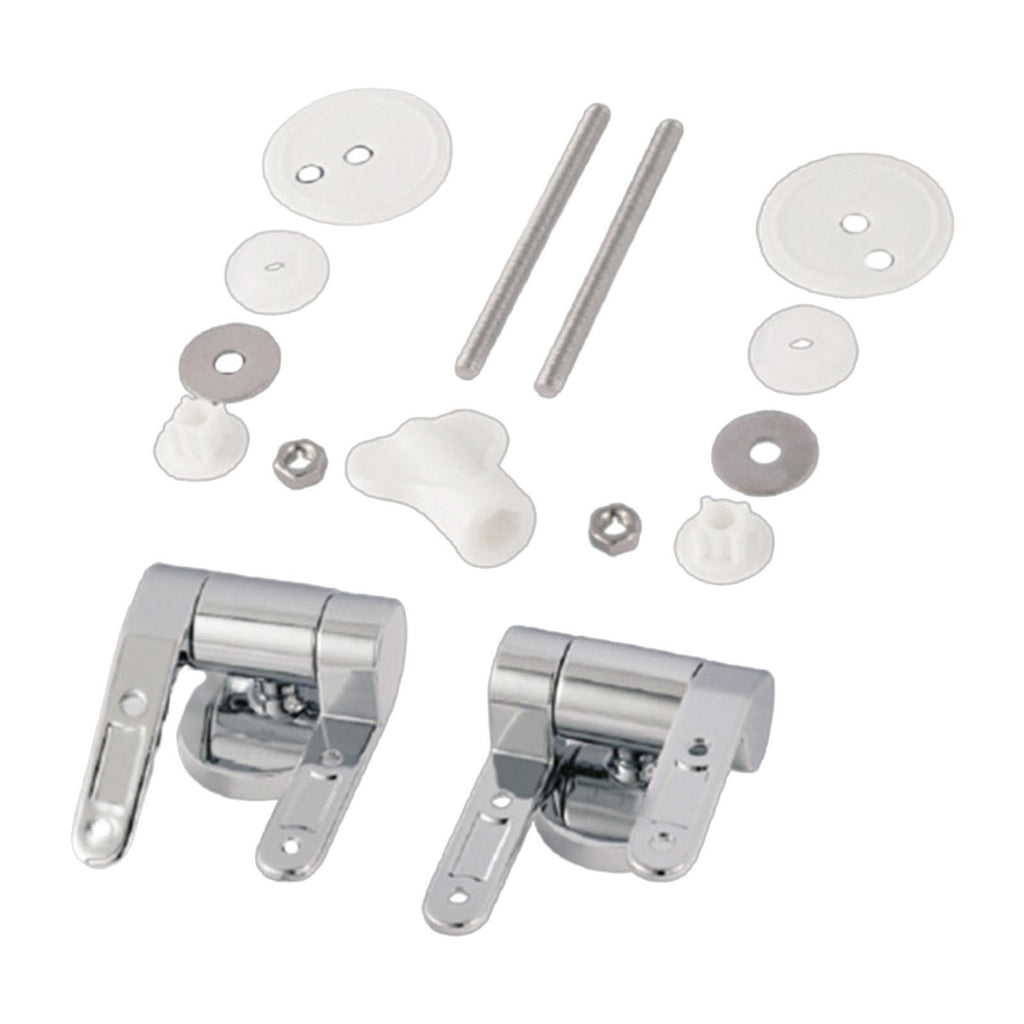 2pcs WC Toilet Seat Hinges Universal Hinge Replacement Hinge Set with Fittings
