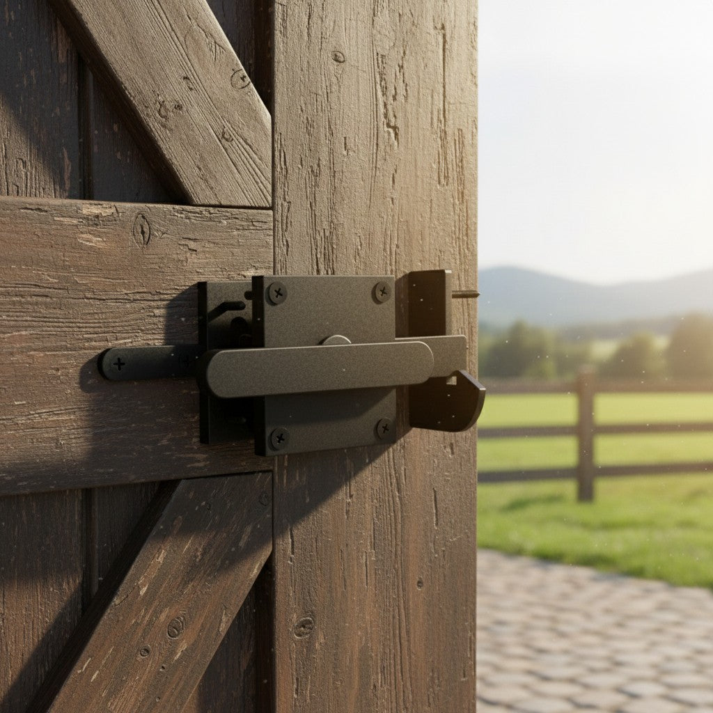Double Side Gate Latch Black: Heavy Duty Aluminum Garden Gate Latch Sel