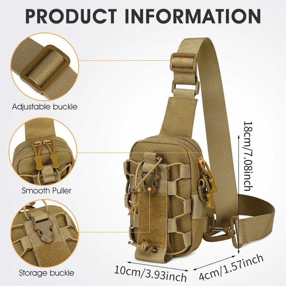 Tactical Sling Chest Bag Water Bottle Pouch Phone Shoulder Backpack for Outdoor