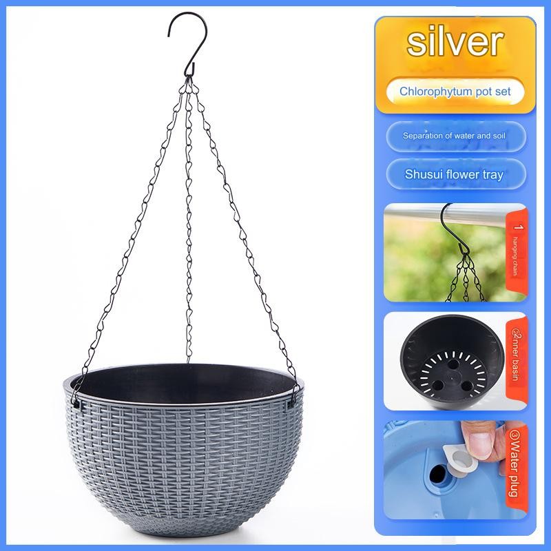 2 x hanging baskets flower pots hanging pots hanging baskets rattan