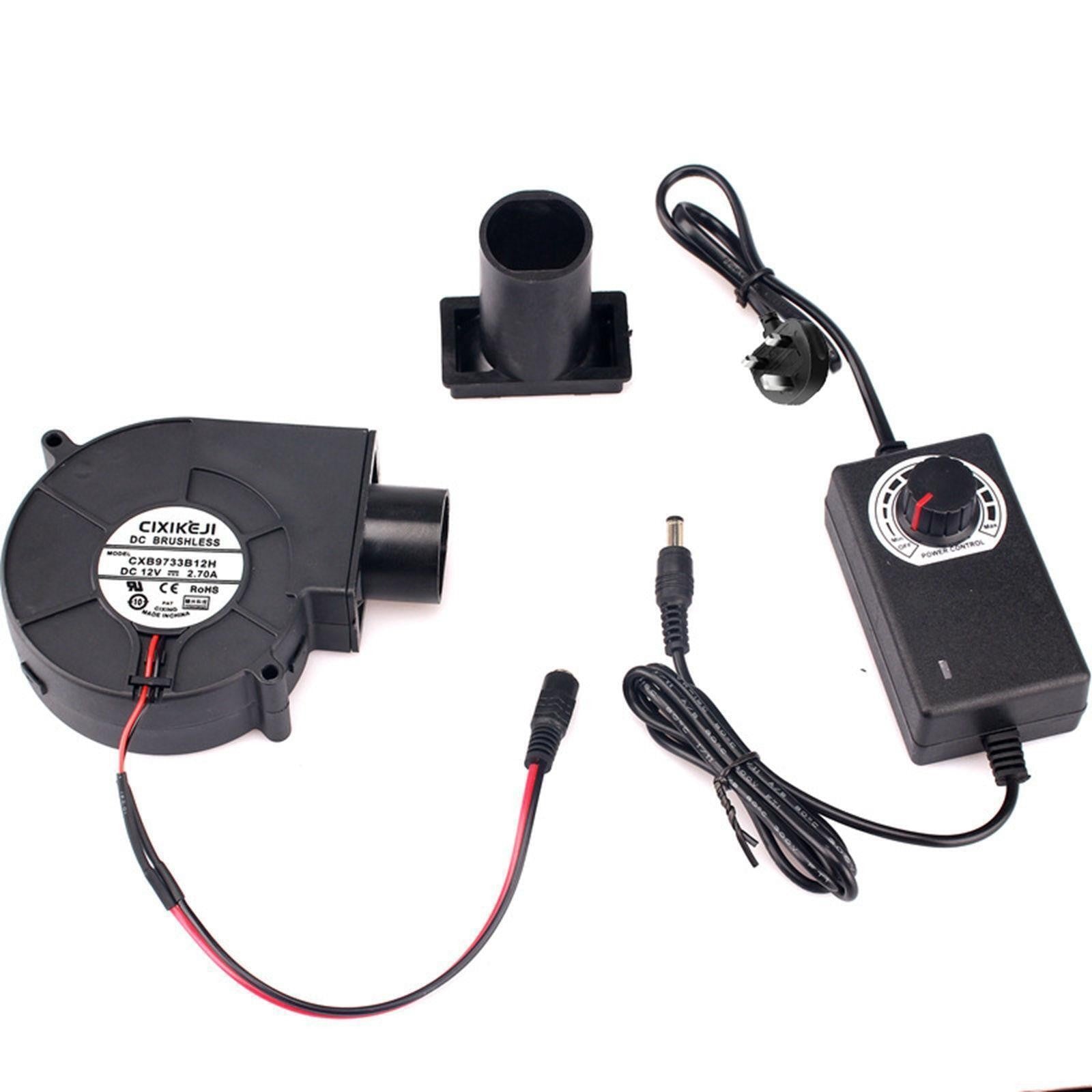 Adjustable 12V 2A Blower fan For BBQ Heater Blower Air blower Cooking Machine UK