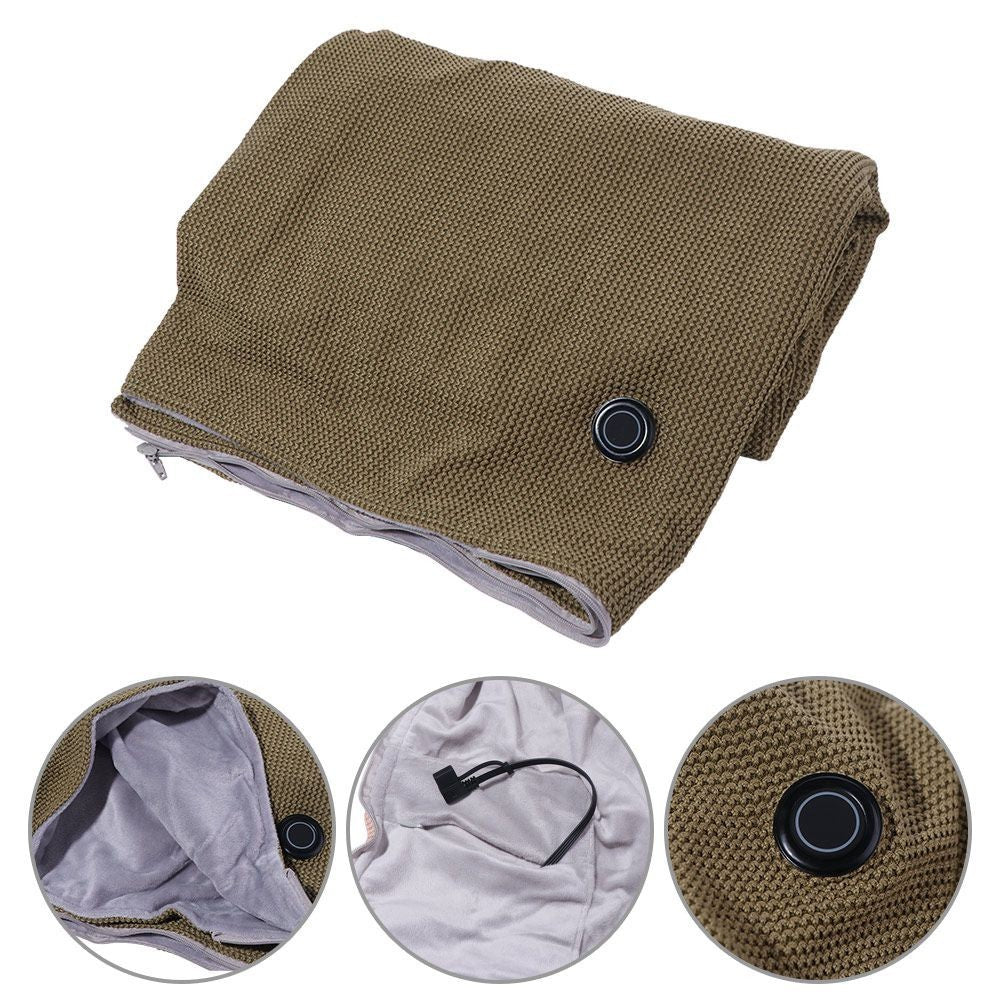 USB Heated Shawl Blanket Wearable Electric Heating Blanket with Zipper Closure