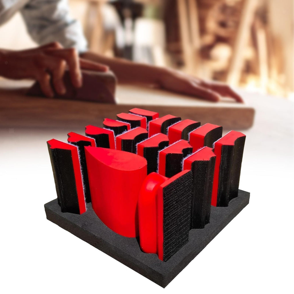 16XSanding Block Kit Contoured Profile Sanding Pad Tools Set Multiple Shapes🔥