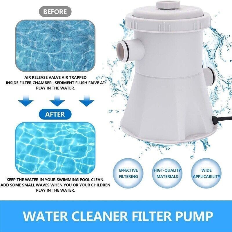 Swimming Pool Electric Filter Pump Paddling Pool Water Flowclear 220V 530gal/H