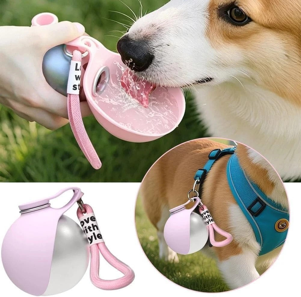 2-in-1 Portable Dog Water Bottle for Small Dogs, 285ML Leak Proof & Compact Dog