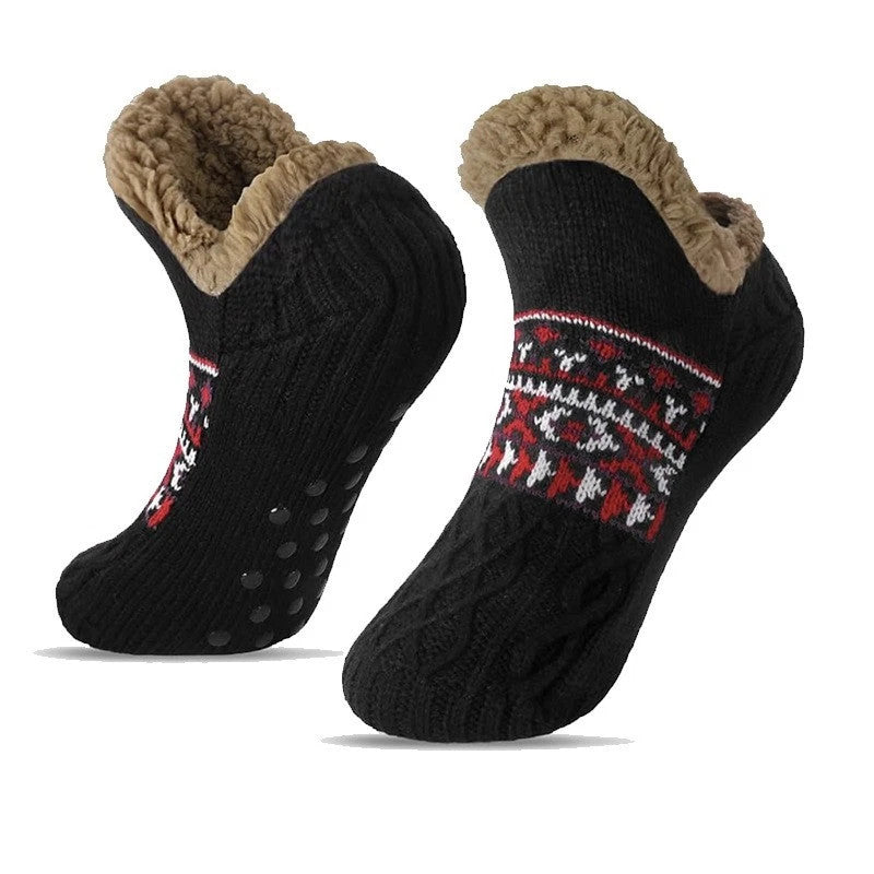 NEW Fluffy And Warm Non Slip Knitted Slipper Socks For Women And Men UK