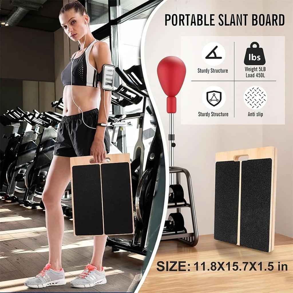 Professional 5 Level Calf Stretcher Incline Board Ankle Wooden Slant Board