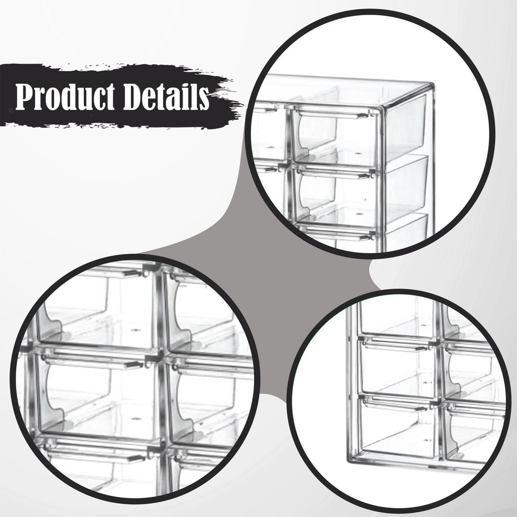 Mini Clear Drawer Organizer Office Stationery Craft Box for Jewelry Bedroom