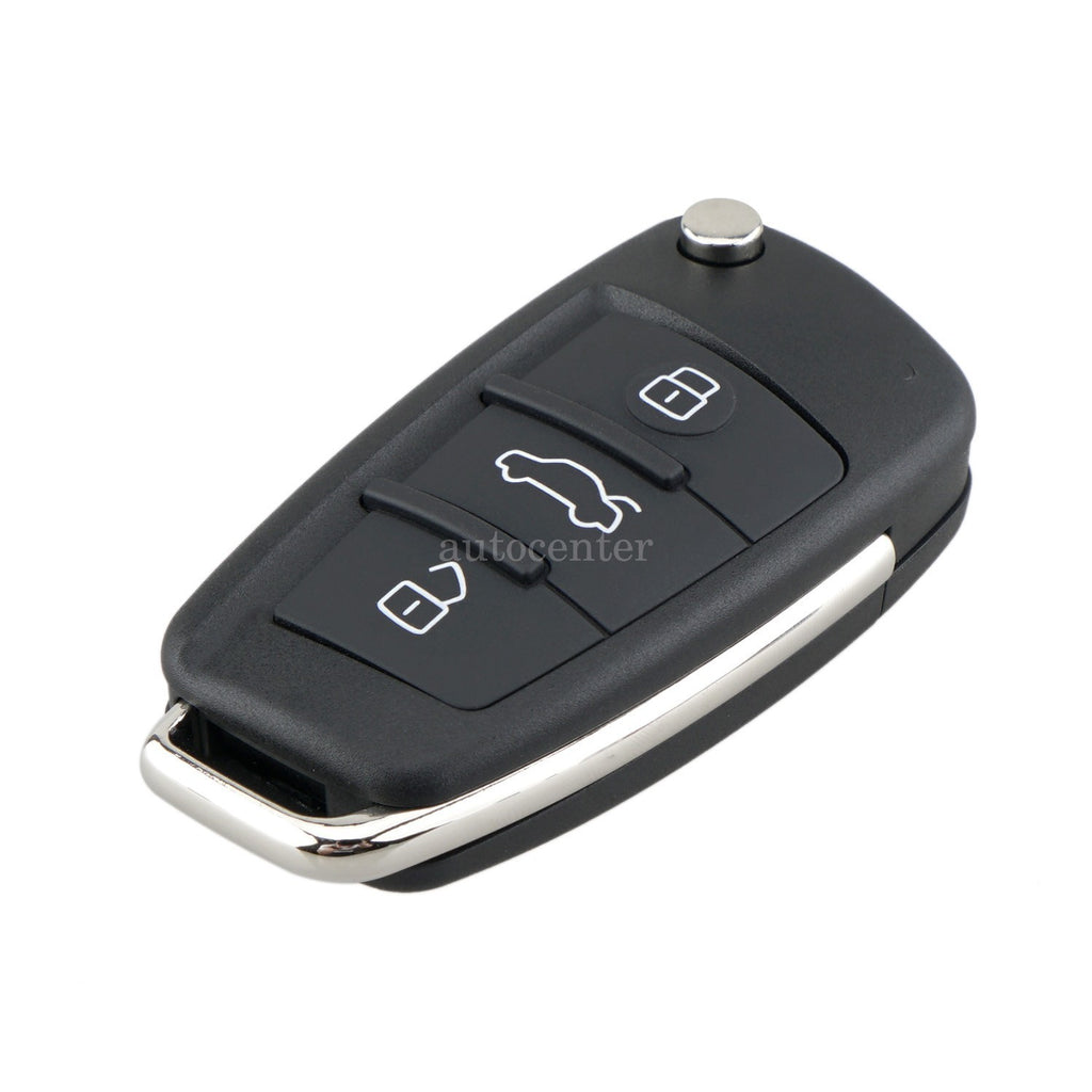 434MHz 3 Button Remote Flip Key Car Fob For AUDI A3 A4 TT ID48 Chip 8P0837220D
