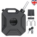 5L Gas Fuel Tank with Lock Motorcycle Gas Can Gas Spare Container (Black)