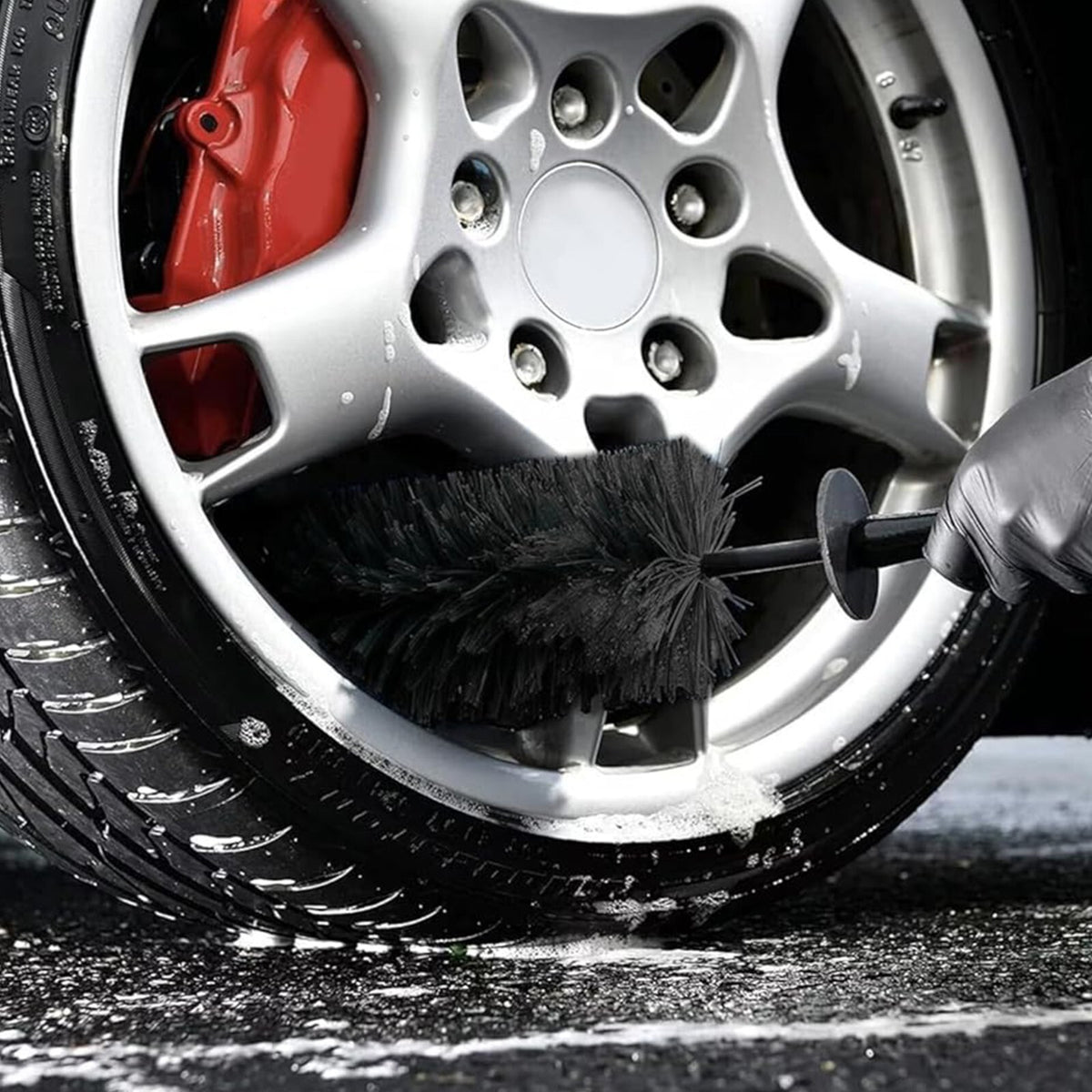 Soft Bristle Car Wheel TireI Cleaning Brush Alloy Washing Cleaning Tool