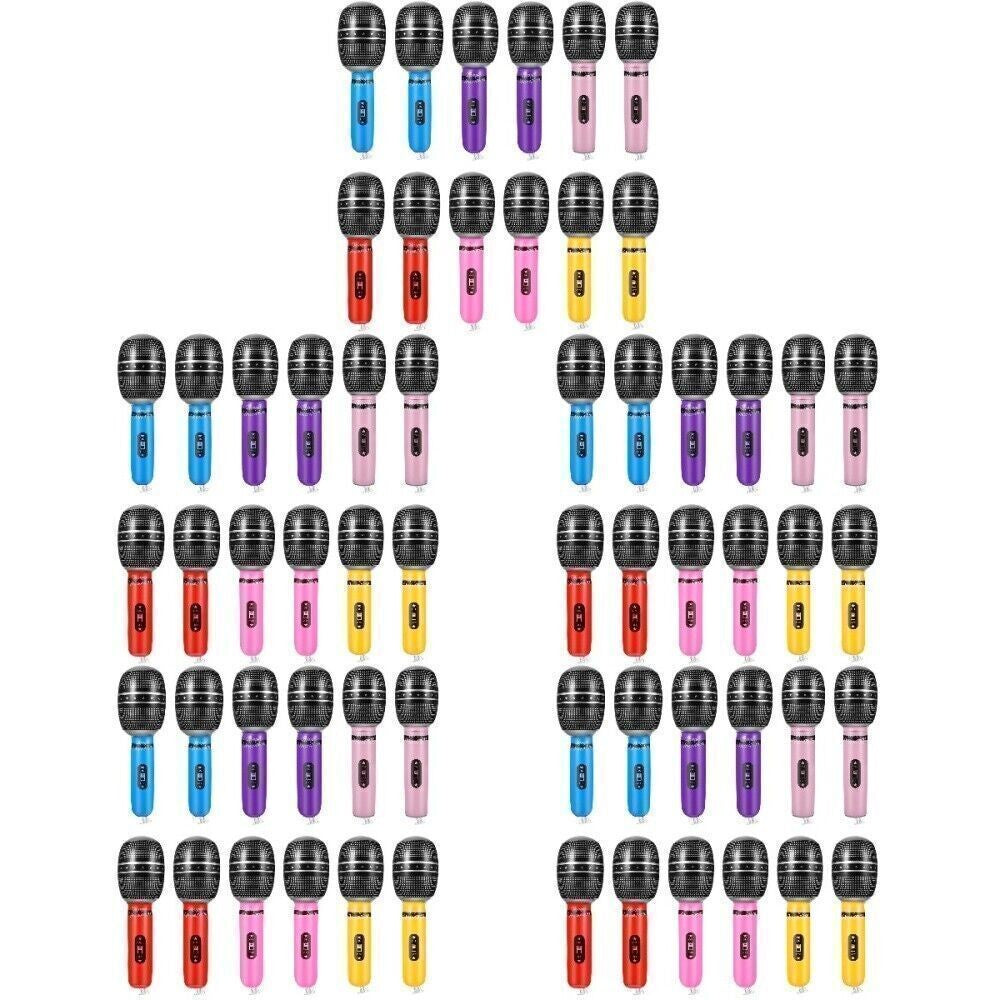 60 pcs Inflatable Microphone Toys Fake Inflatable Microphone Prop for Party