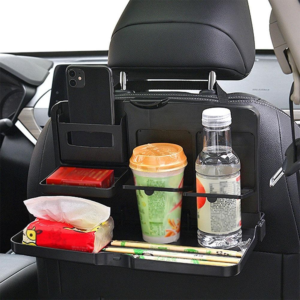 Cup Holder Phone Mount Headrest Tidy Car Back Seat*Organizer-Foldable Table Tray