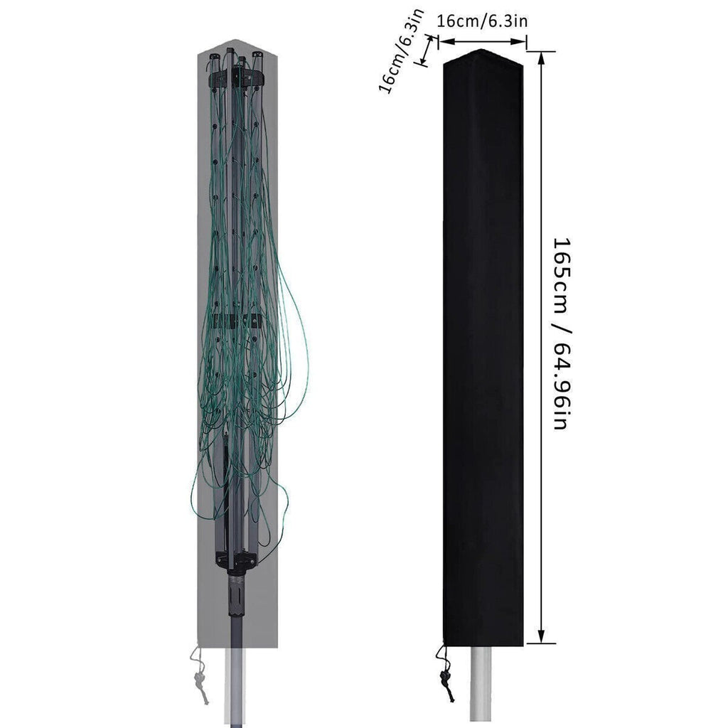 2x Heavy-Duty Waterproof Rotary Washing Line Cover with Zip Airer Protection