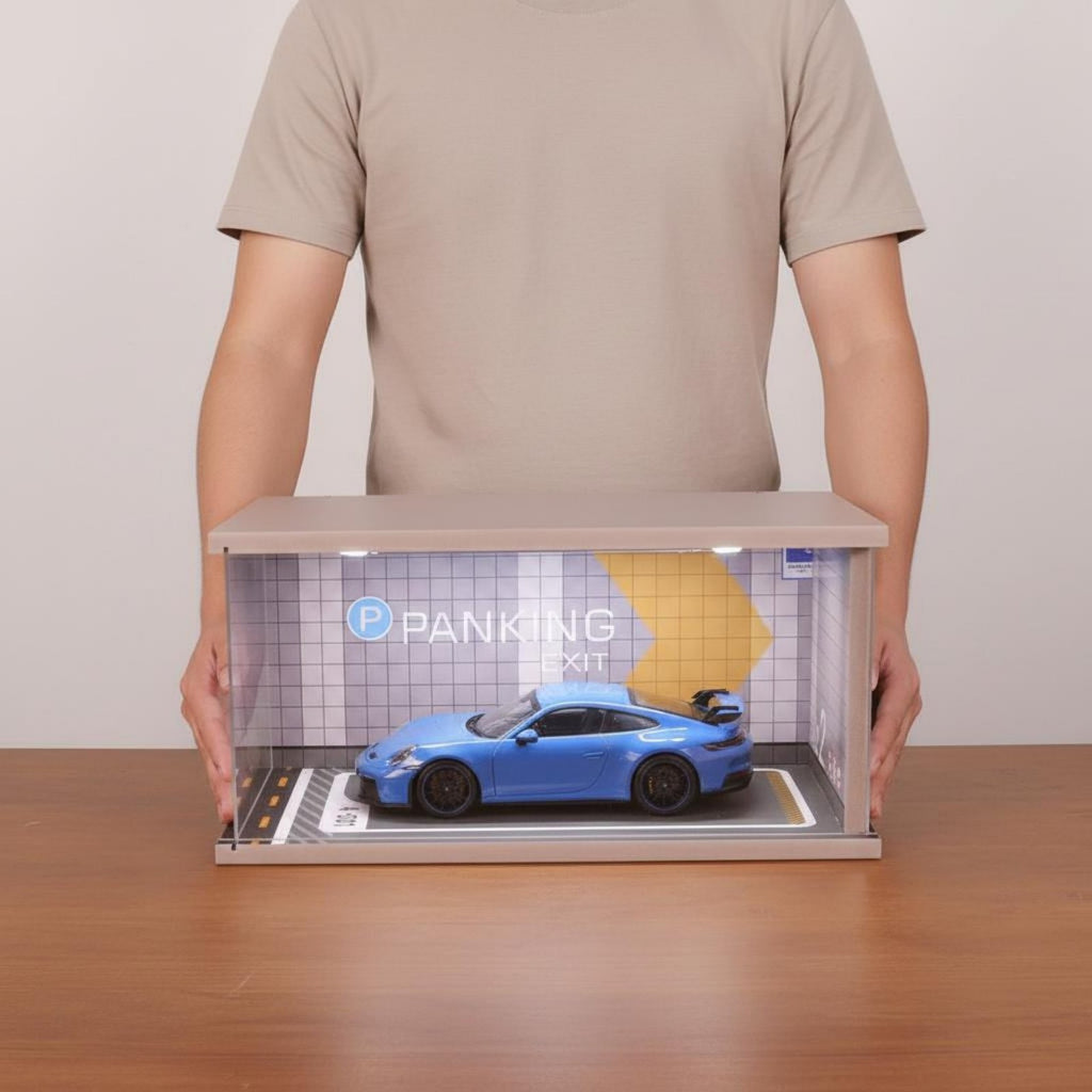 LED Model Car Display Case Gift Idea 1:18 Car Display Box Realistic Details