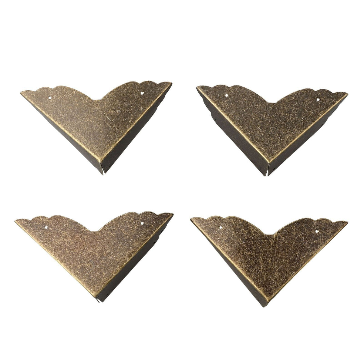 Distinctive Iron Corner Guards with Antique Cloud Pattern Set of 4 Bronze Color