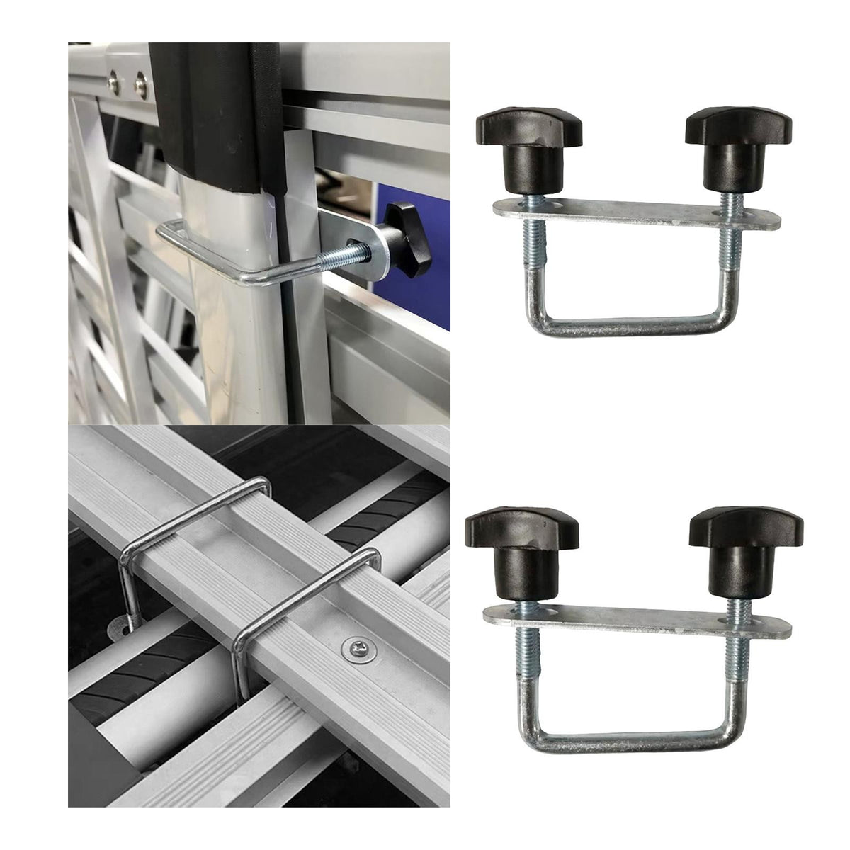 Roof Box U-Bolt Clamps for Car Vans, Mounting Brackets, Rooftop Cargo Carrier