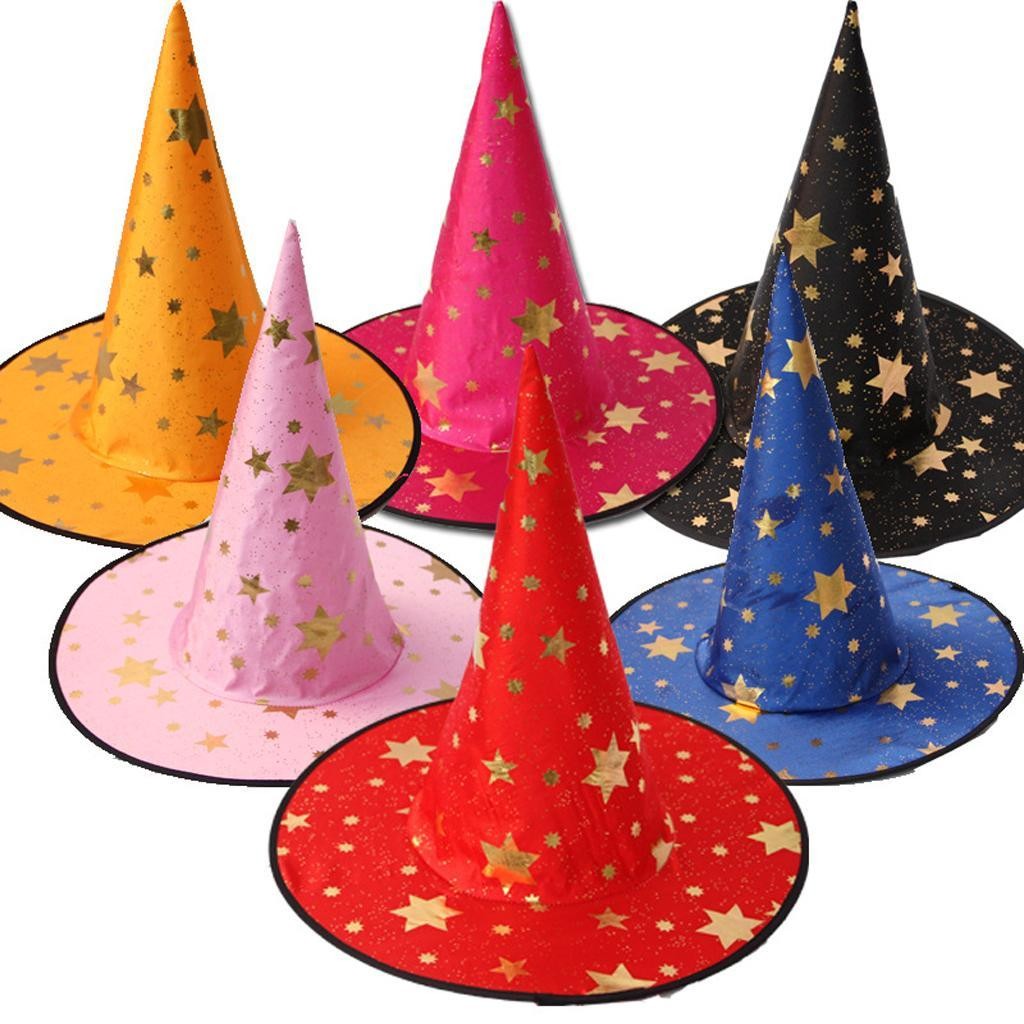 Wizard's Hat with Gold Stars Halloween Fancy Dress Costume Blue
