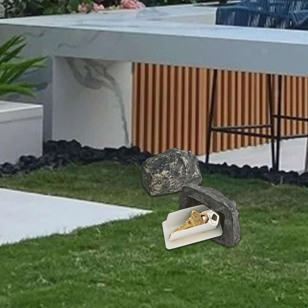 Fake Rock Spare Key Hider Fake Rock Key Holder Decorative Garden Stone,
