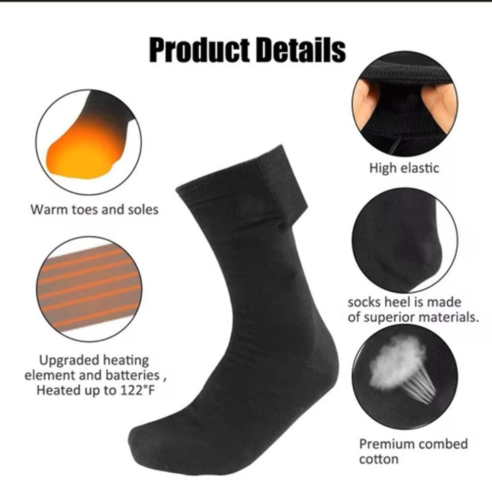 Fast Heating USB Heated Socks Cotton Electric Heated Socks  Outdoor Sports