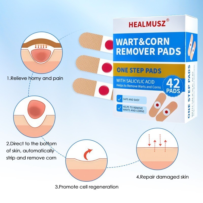 42 Pads Corn Removal Plasters Protective Foot Plaster Pads Patches Wart Plantar