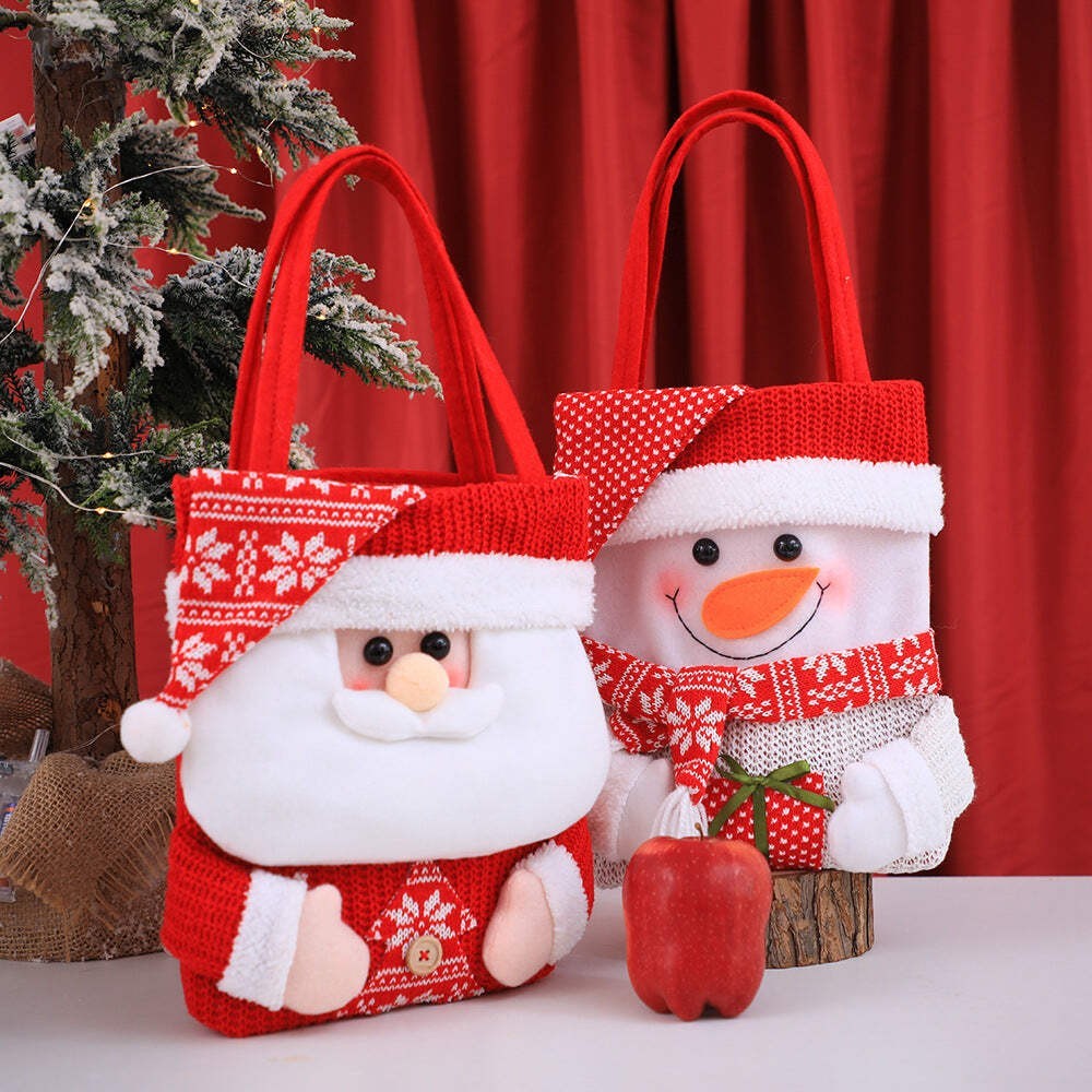 Christmas Gift Bag Christmas Eve Apple Bag Gift Bag Handbag Flip Hat Cartoon Can