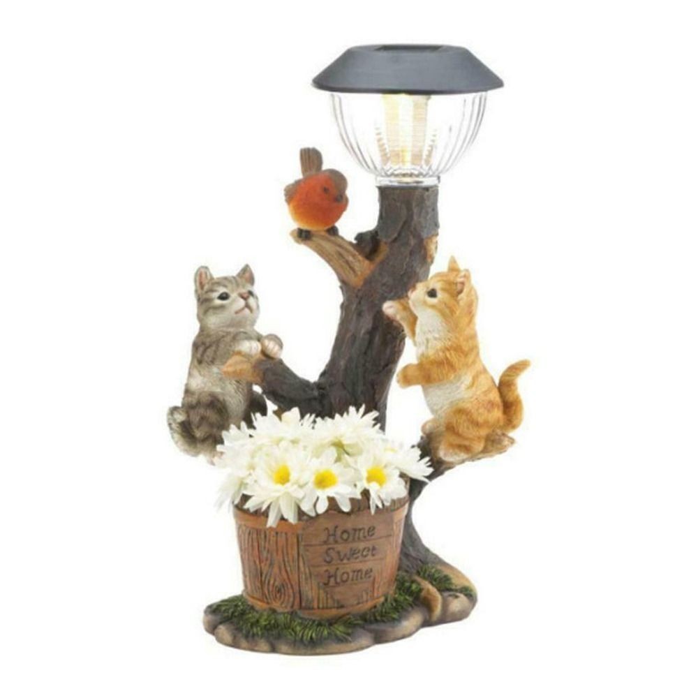 Squirrel Statue Ornament Solar Garden Animal Statue Animal Light Decor