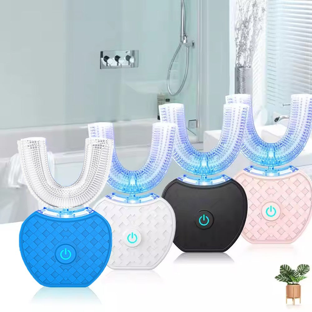 360° U-Shaped Ultra Sonic Electric Toothbrush Automatic Blue Light For Adults