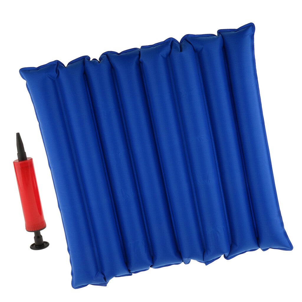 Pressure Relief Air Inflatable Seat Cushion Wheelchair Pillow with Pump Blue