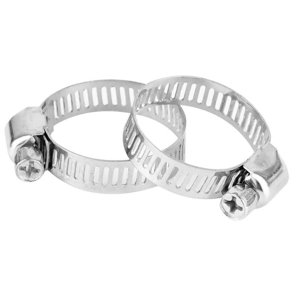 101x Assorted Stainless Steel Hose Clamp Kit With No Driver Jubilee Clips Set UK
