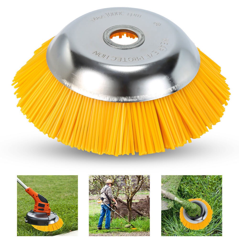 8 Inch Lawn Grass Strimmer Head Trimmer Brush Solid Nylon Wire Wheel Garden Weed