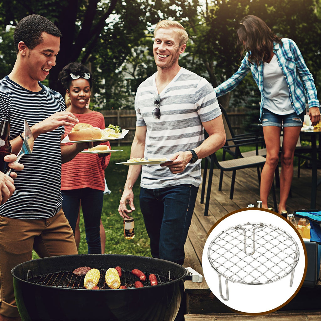 6.5 Inch Round Cooking Rack, Stainless Steel BBQ Grill Baking Rack with Legs