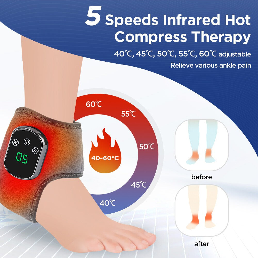 Cordless Foot Ankle Massager 5 Heat 3 Modes for Plantar Fasciitis Pain Relief UK