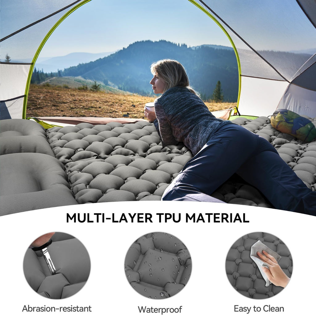 Inflatable Mat Camping Sleeping Self Inflating Air Bed Mattress built in Pump UK