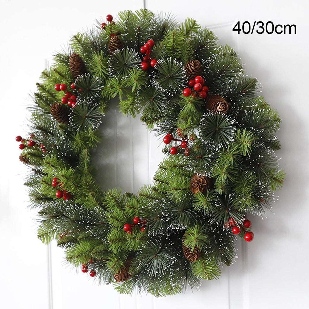 Artificial Wreath Christmas Hanging Winter Wreath for Door Window Home