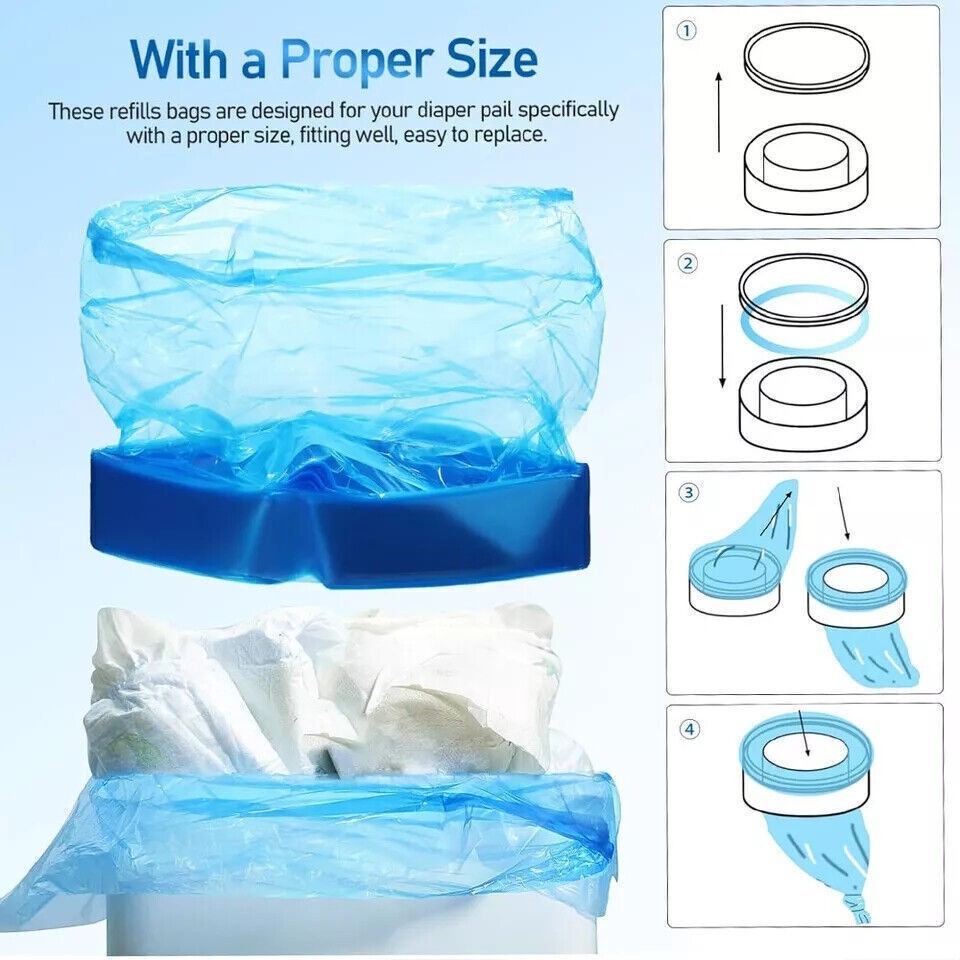Diaper Pail Refills Disposal Bag Nappy Bin Cassettes for AngelCare Tommee Tippee