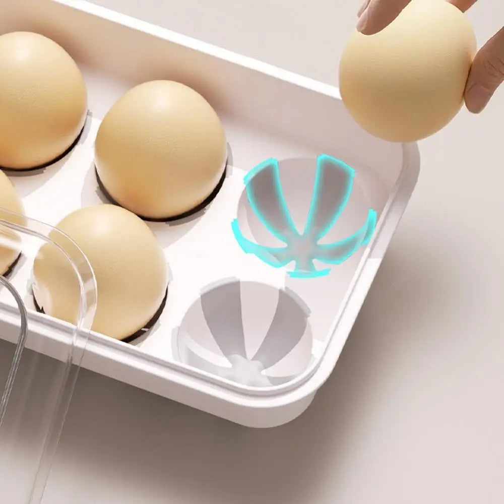 Refrigerator Egg Tray 12 Slot Egg Storage Holder Egg Dispenser Stackable W/ Lid