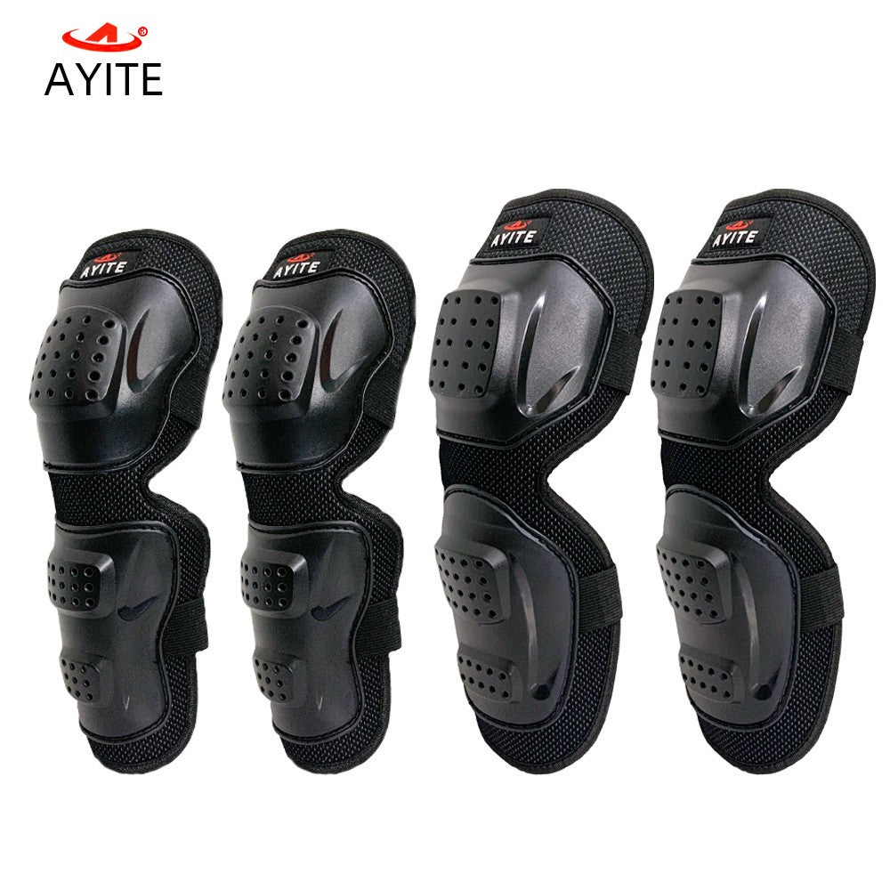 Motorcycle Knee Pads Adjustable 4 PCS Knee Elbow Armor Long Leg Sleeve Gear UK