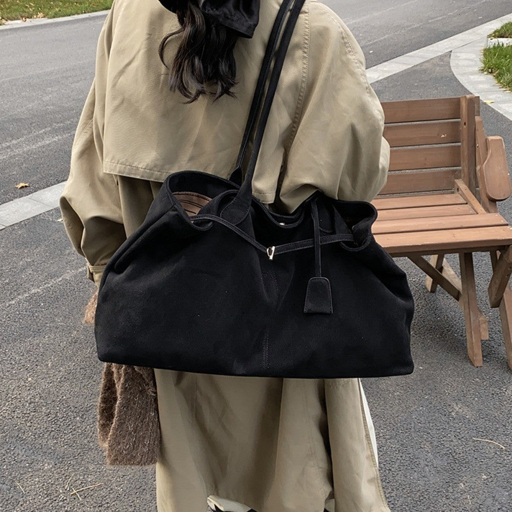 Women Tote Bag Shoulder Bag Suede Texture Large Work Handbag Casual Everyday